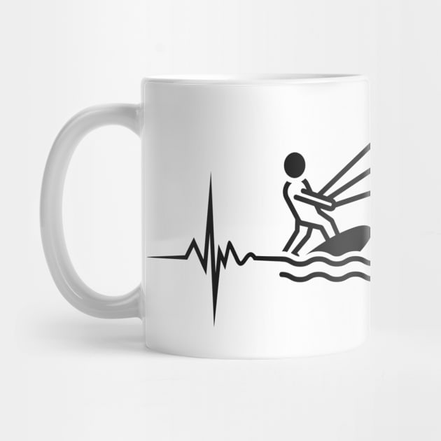 Kitesurfer Heartbeat Kitesurfing Pulse Kiting by Foxxy Merch